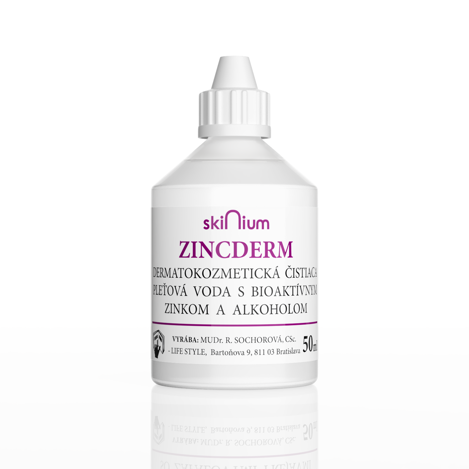 SKINIUM ZINCDERM dermatokozmetická čistiaca pleťová voda s bioaktívnym zinkom