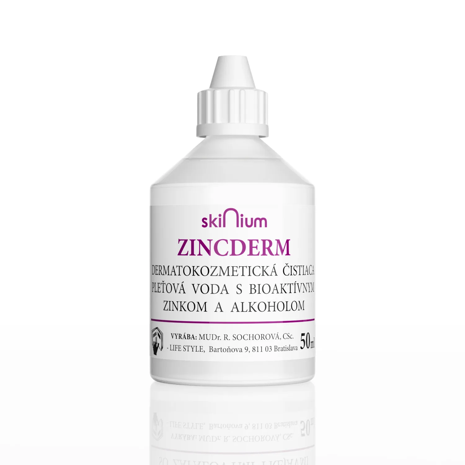 SKINIUM ZINCDERM dermatokozmetická čistiaca pleťová voda s bioaktívnym zinkom